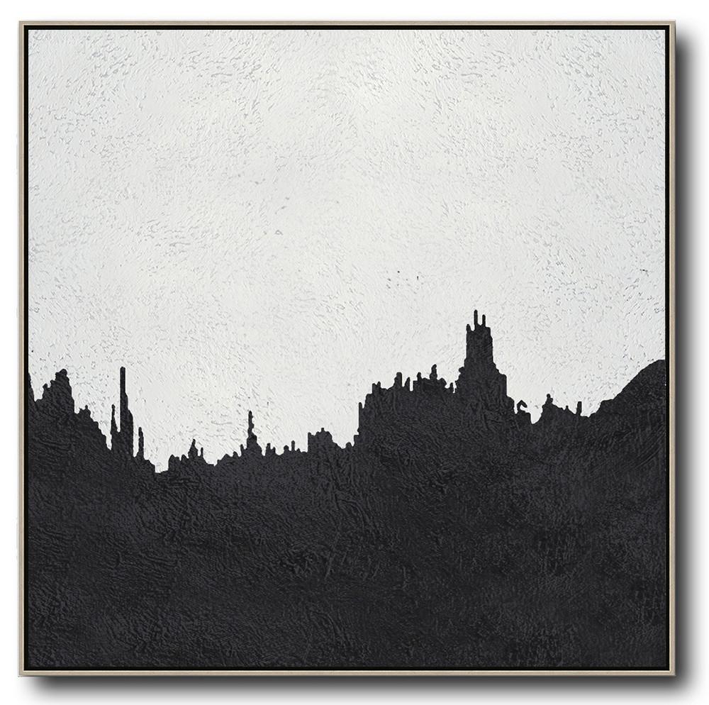 Minimal Black and White Painting #MN145A